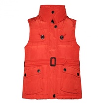 巴宝莉 橘红色 锦纶 <em>儿童中长款棉马甲</em> B16384