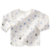 贝纯新疆棉 白底印花系列 新生儿<em>偏开衫内衣</em>套