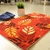 富居地毯 007ql 腈纶印花脚垫 门厅地垫(红底棕榈叶)第2张高清大图