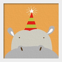 华庭丽娜DIY数字油画 20X20 动物连连看-河马