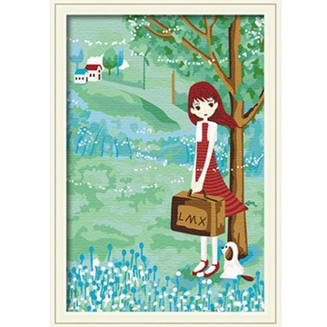 华庭丽娜DIY数字油画 20X30 童话-离别家乡 学