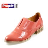 波派  Propet女鞋 新款英伦潮流个性方跟真皮女鞋PW09402(145西瓜红 37)