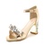 莫蕾蔻蕾/moolecole夏季镶钻女鞋金属装饰中跟凉鞋粗跟鞋13581(金色 39)