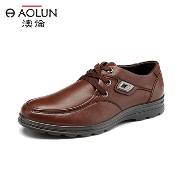 Aolun/澳伦 2013秋季新款时尚商务休闲系带男鞋 31100202(棕色 39)