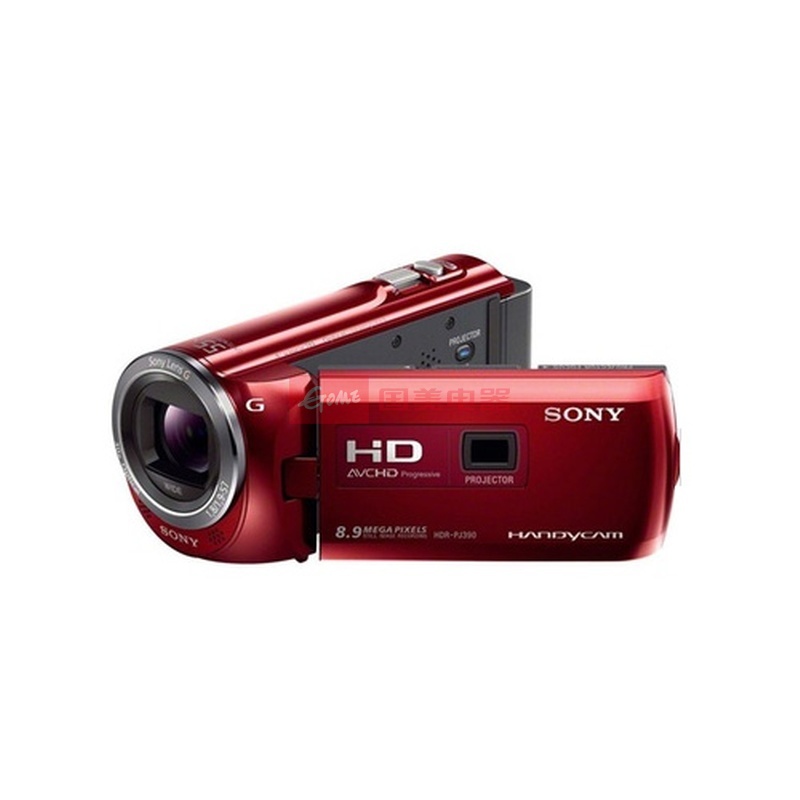 索尼(sony)hdr-pj390e 索尼数码摄像机/pj390e高清dv/投影(红色 套餐