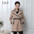 11月11日 狂欢价0点揭晓 CSLR2013冬季新款双排扣褐色风衣女外套A(卡其 L)