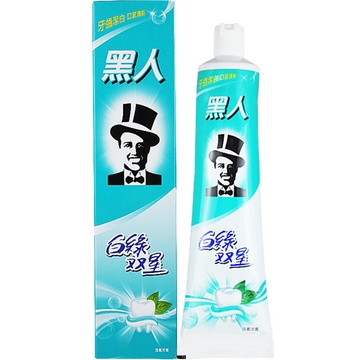 香港版 黑人牙膏 白绿双星清新洁白牙膏160g含氟 含漱口水成分 清新