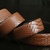 SIBOEN 斯博恩 铜扣头商务休闲头层牛皮男士腰带男 时尚平滑扣男式皮带(P33C金色 125cm)第3张高清大图