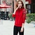 络薇琪新款运动休闲套装韩版时尚女装两件套BB14236(红色 M)