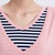 长袖假两件t恤女打底衫条纹2015新款韩版宽松显瘦上衣(粉色 M)第4张高清大图