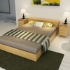 择木宜居双人床单人床大床木床板式床 高箱头柜床(枫木色 1.5*2m规格)