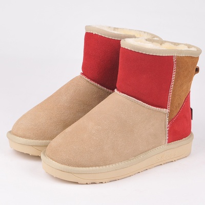 AICCO新款潮流时尚保暖雪地靴中筒女靴5854-5(米色 35)