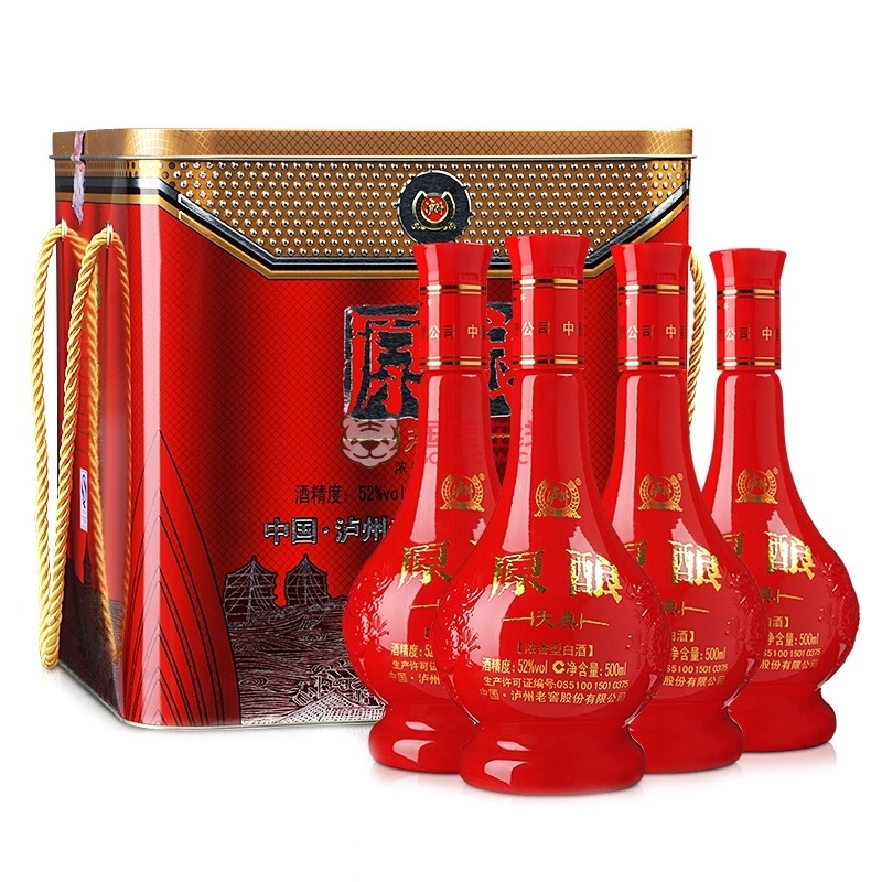 泸州窖酒52度天和顺,泸州窖酒52度价格图片 52度泸州老窖原酿天典礼盒500mlx4