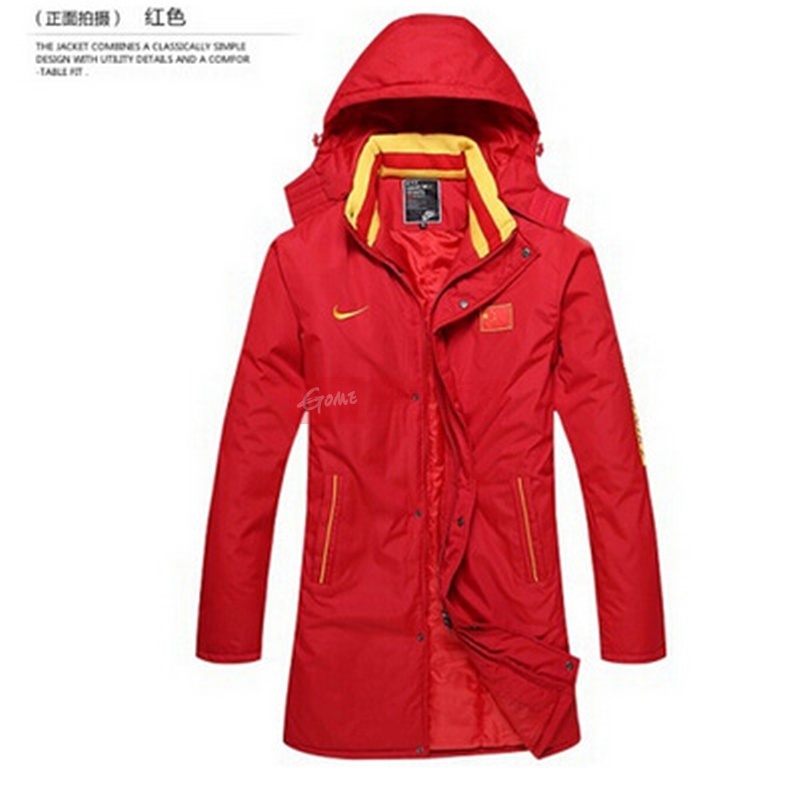 耐克新款冬装中国队训练服长大衣 男士户外防