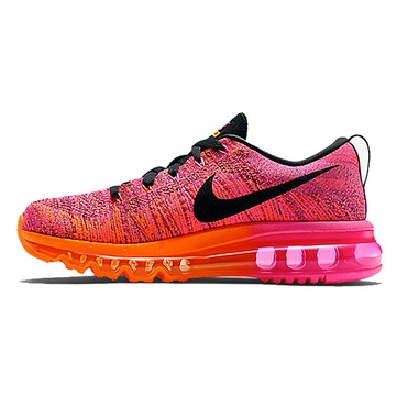 nike耐克flyknit air max彩虹全掌飞线气垫情侣鞋跑步鞋 620469(玫红