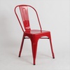 欧式铁皮椅子做旧铁椅餐椅金属椅户外铁皮凳椅铁艺复古工业椅子 (红色)