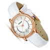 DOM名表 全国联保 时尚皮带女表 防水石英女士手表(白色表带)