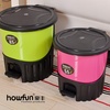 豪丰 HF206 欧式炫彩卫生桶垃圾桶 脚踏垃圾筒 办公室收纳桶 小号 5.5L 颜色随机