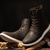 凡世界2015冬季新款 复古男士中筒棉靴粗跟系带雪地靴加绒加厚保暖靴子(棕色 39)第2张高清大图