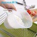 茶花淘米筛塑料加厚厨房沥水篮洗米筛洗菜篮水果筐多功能洗米器