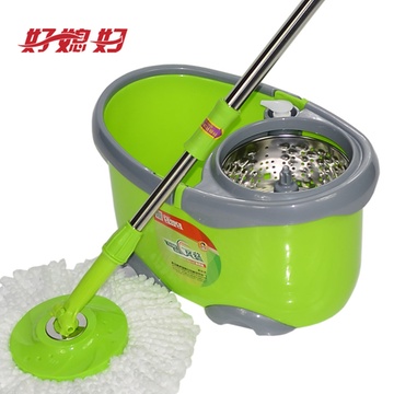 好媳妇 炫洁旋风拖把 免脚踩 省力装置 带清洁瓶 双驱动手压旋转拖把