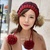 新款冬季针织护耳帽 可爱毛球双层 毛线帽子 女士(酒红边)第3张高清大图