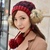 新款冬季针织护耳帽 可爱毛球双层 毛线帽子 女士(酒红边)第4张高清大图