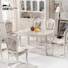 黑白欧风尚欧式大理石实木餐桌椅4/6人组合套装家具北欧现代简约(运费补差)