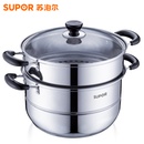 苏泊尔（SUPOR）SZ26B5不锈钢双层复底蒸锅多用锅26CM电磁炉通用