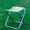 索尔诺折叠椅凳子户外便携式露营沙滩椅 靠背钓鱼椅凳 马扎小凳子151(绿条纹)
