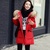 莉妮吉尔2016冬装新款韩版女装超大仿貉子毛领中长款羽绒服女冬大码连帽外套(绿色 XL)第4张高清大图