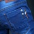 南极人秋冬款加绒加厚男士牛仔裤弹力小脚裤修身型长裤(蓝色)第4张高清大图