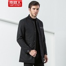 南极人 风衣男士时尚新款休闲加棉厚款外套(黑色 185/XXL)