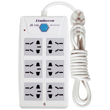 英特曼(ETMAN)JR2160多用插座(六位带开关\/6米)_国美-9518比价网