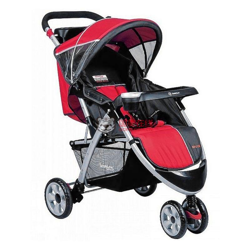 阳光儿童时尚三轮避震手推车ST460 红色图片,外观图,细节图 -国美在线