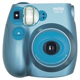 富士（FUJIFILM）instax mini 7S一次成像相机（金属蓝）对焦范围大，1/60秒快门，4×AA电池供电 使用MINI规格标准相纸