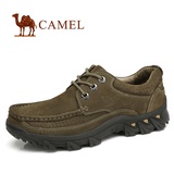 Camel骆驼户外男士头层磨砂牛皮日常休闲鞋8230260(绿色 42)