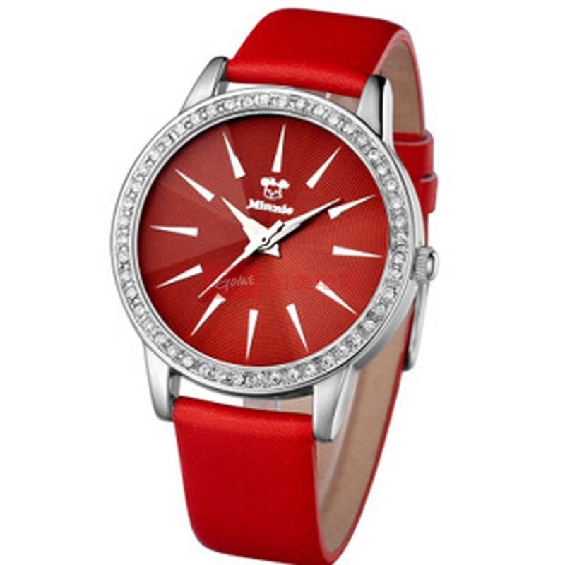 【迪士尼51015时尚品牌表红色51015r图片】迪士尼米奇手表 时尚女士