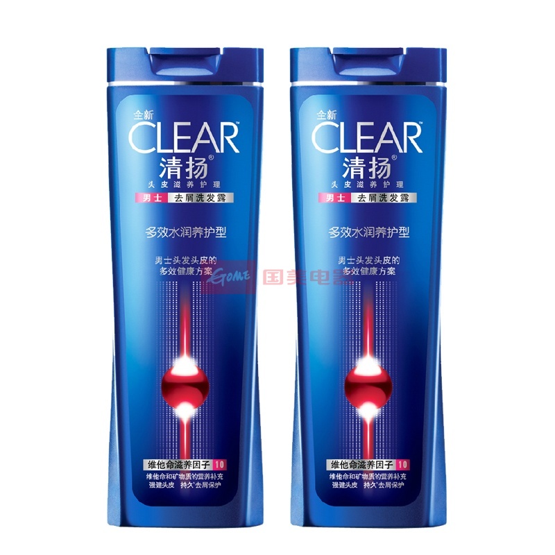 clear 清扬男士洗发露多效水润养护型 400ml x2图片展示-国美在线