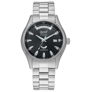 爱其华ogival 登峰系列 真钻自动机械男士腕表 银色