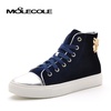 莫蕾蔻蕾 2013春夏季新款 韩版休闲高帮鞋 流行板鞋 A01(蓝色 35)