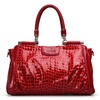 朱尔女士包包2013新款潮女包新款牛皮女包鳄鱼纹手提包链条包女包包(550宝石红)