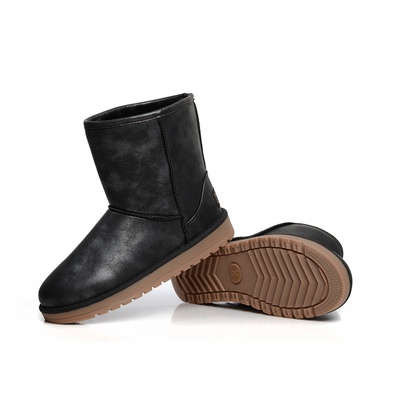 美洲象 新款欧美荧光色雪地靴 防滑防水中筒厚底女靴子 802(黑色 37)