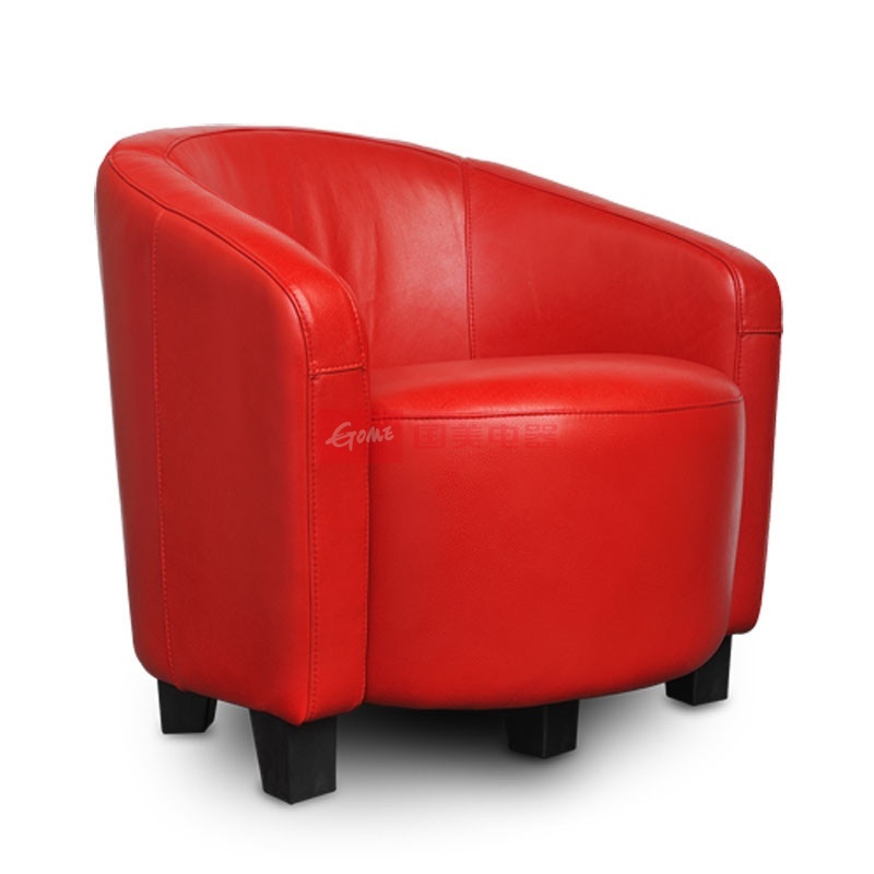 联邦 客厅卧房休闲沙发皮沙发单人全皮沙发gm616q (全皮)(红色全皮 )
