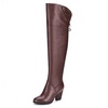 麦高 2013冬季新品女鞋 时尚长筒高跟女靴 C02915(棕色 35)
