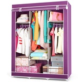 豪享佳 120NT 简易衣柜 实用布衣柜 折叠组合衣柜衣橱 新品上线(紫色#886)