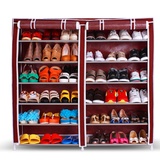 豪享佳 鞋柜 简易欧式加固鞋柜 大容量无纺布鞋柜 HH-O1A-XG-S6(枣红色#887)