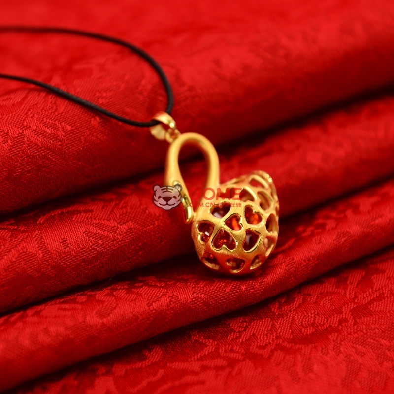 多边金都 黄金足金 天鹅(红色)吊坠