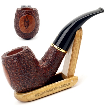 意大利沙芬savinelli大标志石楠木烟斗p233p616半光半麻面弯斗