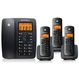 摩托罗拉（Motorola） C4200C 无绳 电话 家用 子母机 一拖三(黑色)